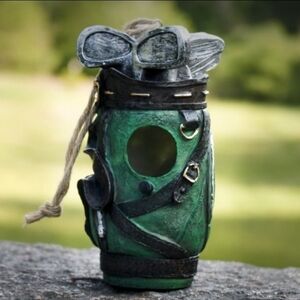 NWT Spoontiques Garden Decor Golf Bag Birdhouse